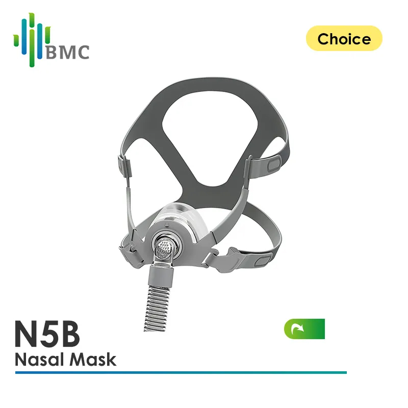 BMC CPAP Mask N5B Nasal Mask Sleep Mask with Headgear S/M/L 3 Size Suitable for CPAP Machine Connect Hose and Nose Sleep Apnea